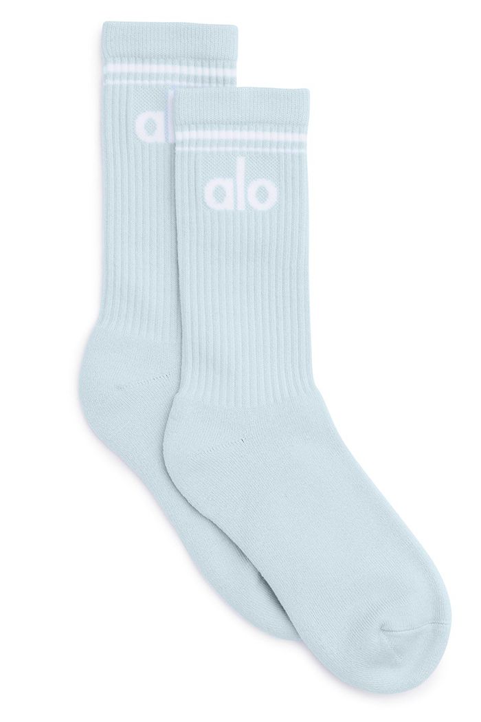 Calcetines Alo Yoga Throwback Mujer Azules Blancos | 278630FBA