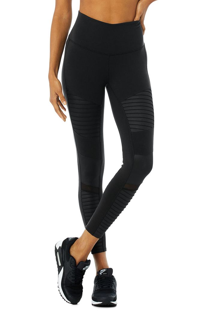 Leggins Alo Yoga 7/8 High-Cintura Moto Mujer Negros | 973018FZN