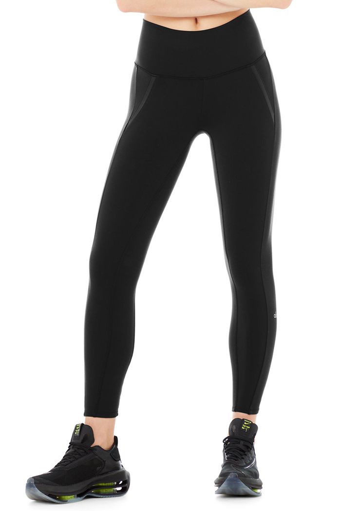 Leggins Alo Yoga High-Cintura 7/8 Motocon Mujer Negros | 485719VET