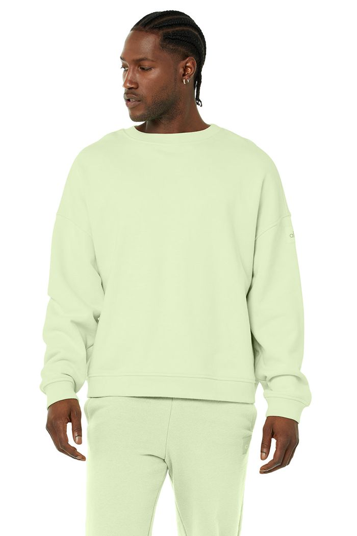 Pullover Alo Yoga Renown Crew Neck Hombre Verdes | 593168TBR