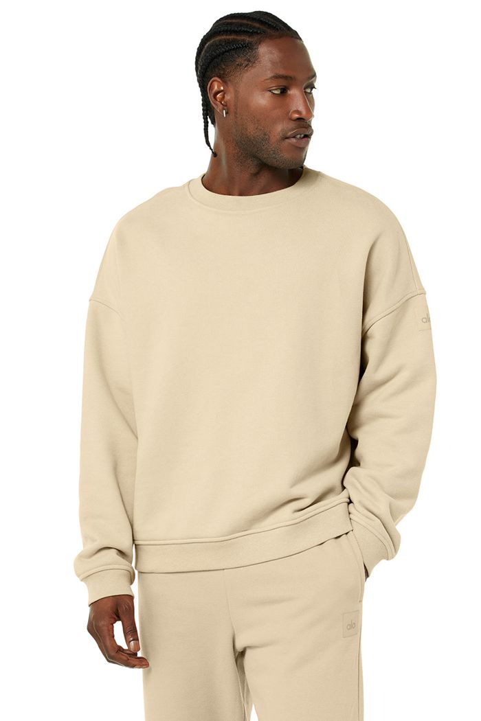 Pullover Alo Yoga Renown Crew Neck Hombre Marrom | 674302UEF