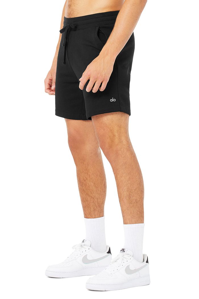 Short Alo Yoga Chill Hombre Negros | 940852OAP