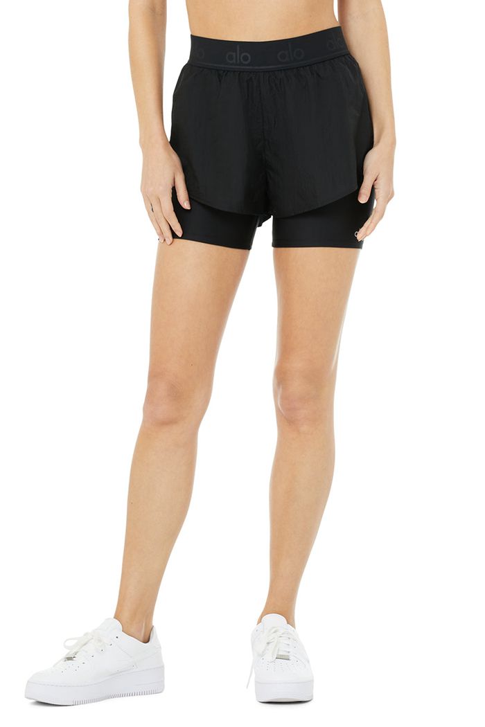 Short Alo Yoga High-Cintura Catch The Light Mujer Negros | 298635VTC