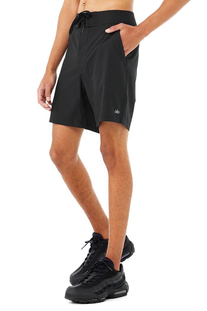 Short Alo Yoga Plow Board Hombre Negros | 601248FDQ