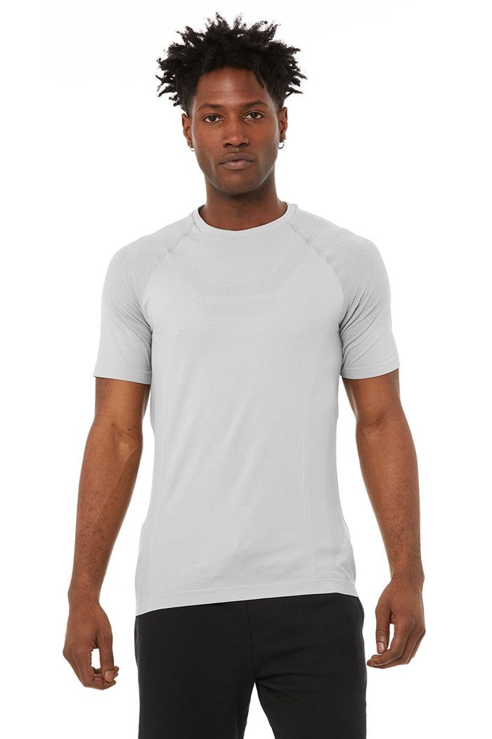 Short Sleeve Alo Yoga Amplify Seamless Tee Hombre Grises | 326710HZS