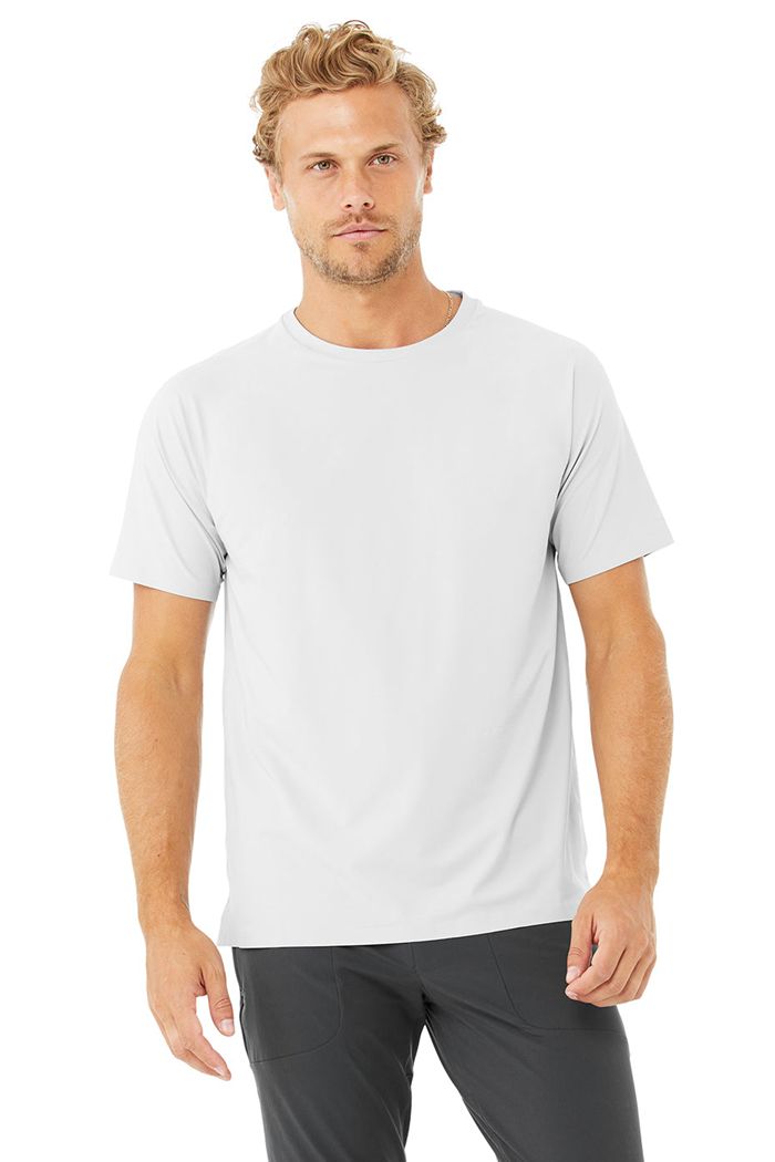 Short Sleeve Alo Yoga Idol Performance Tee Hombre Blancos | 219730QUF