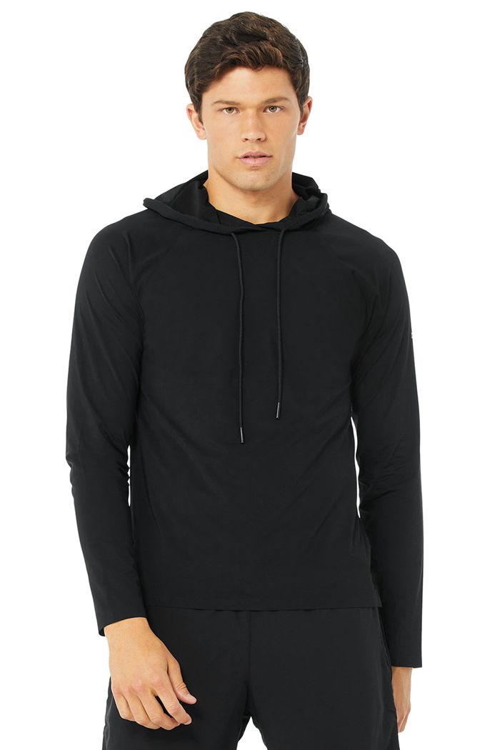 Sudadera Con Capucha Alo Yoga Idol Encapuchado Runner Hombre Negros | 629157PYR