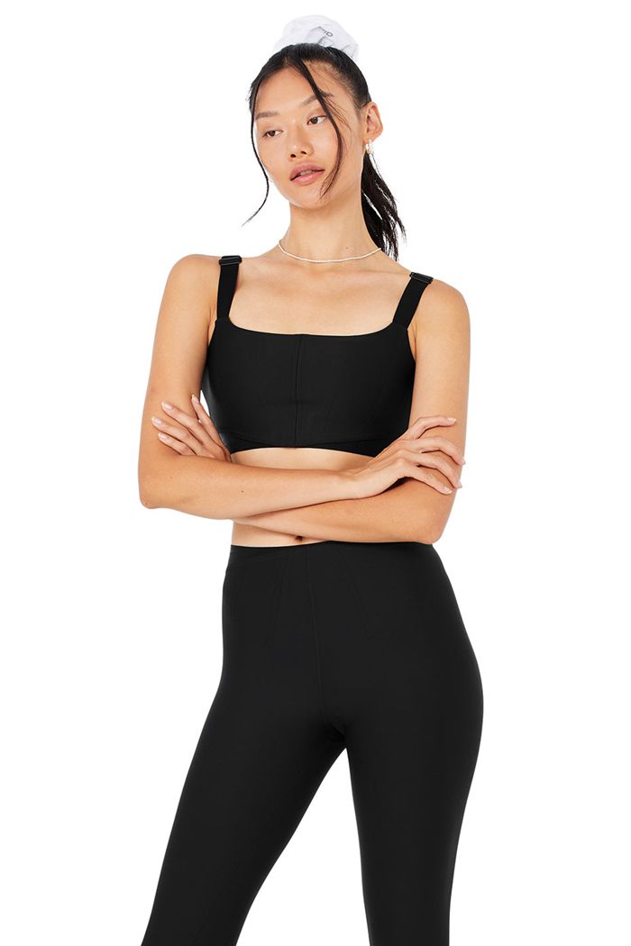 Sujetadores Alo Yoga Airlift Corset Mujer Negros | 946017NTE