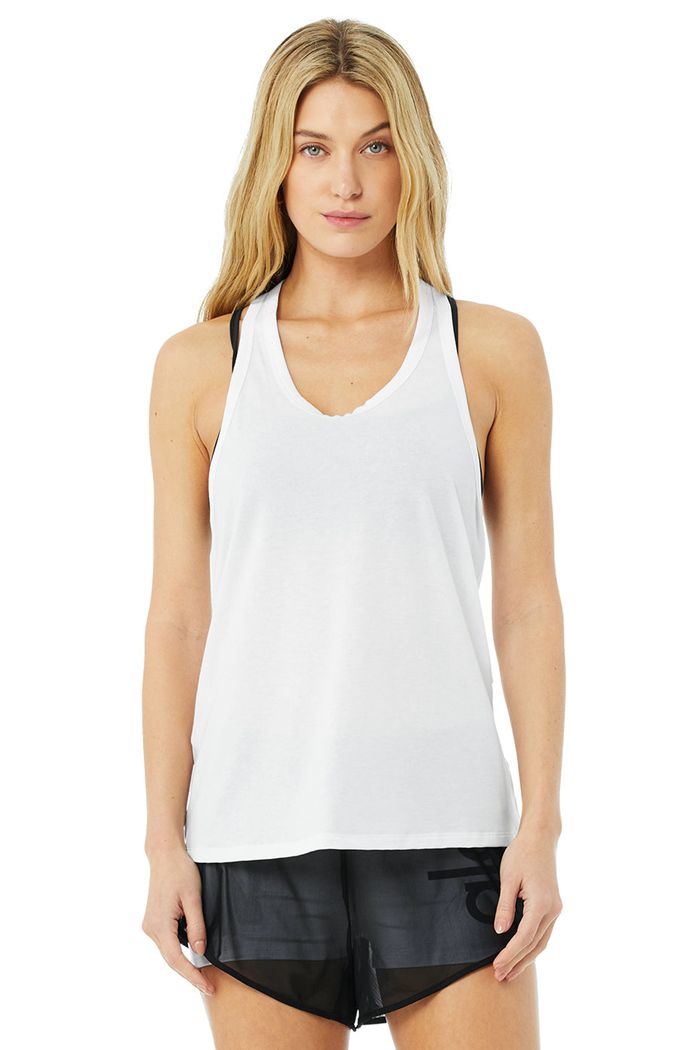 Tank Tops Alo Yoga Motion Mujer Blancos | 930627CQA