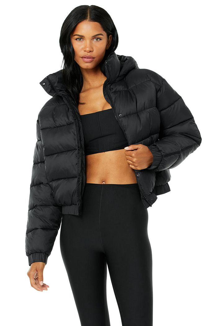 Chaquetas Alo Yoga Aspen Love Puffer Mujer Negros | 251879UBV