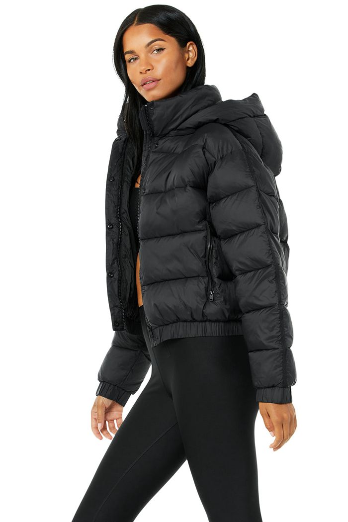 Chaquetas Alo Yoga Aspen Love Puffer Mujer Negros | 251879UBV