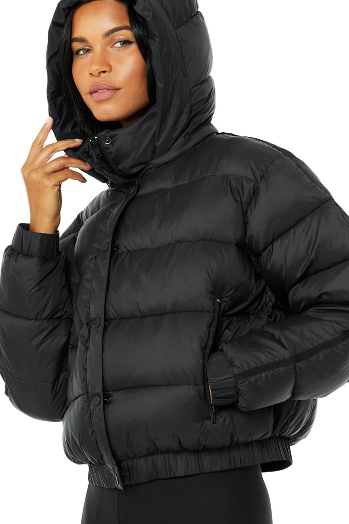 Chaquetas Alo Yoga Aspen Love Puffer Mujer Negros | 251879UBV