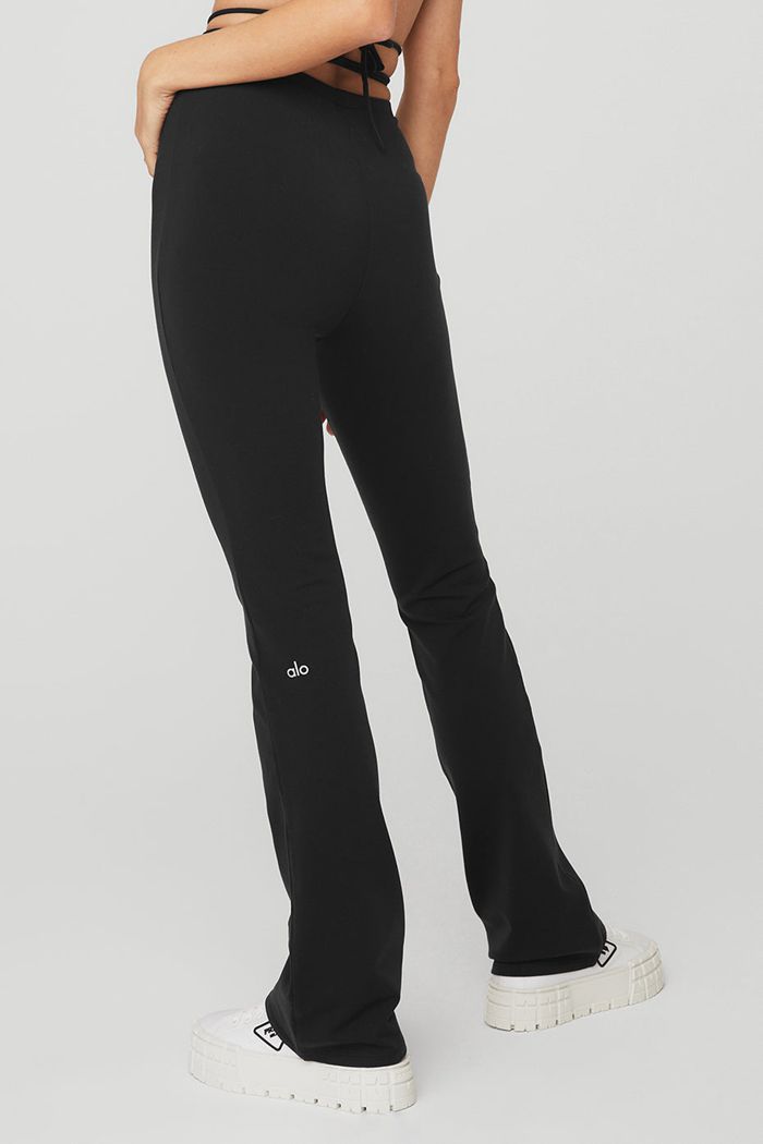 Leggins Alo Yoga Airbrush High-Cintura Cinch Flare Mujer Negros | 624051XPO