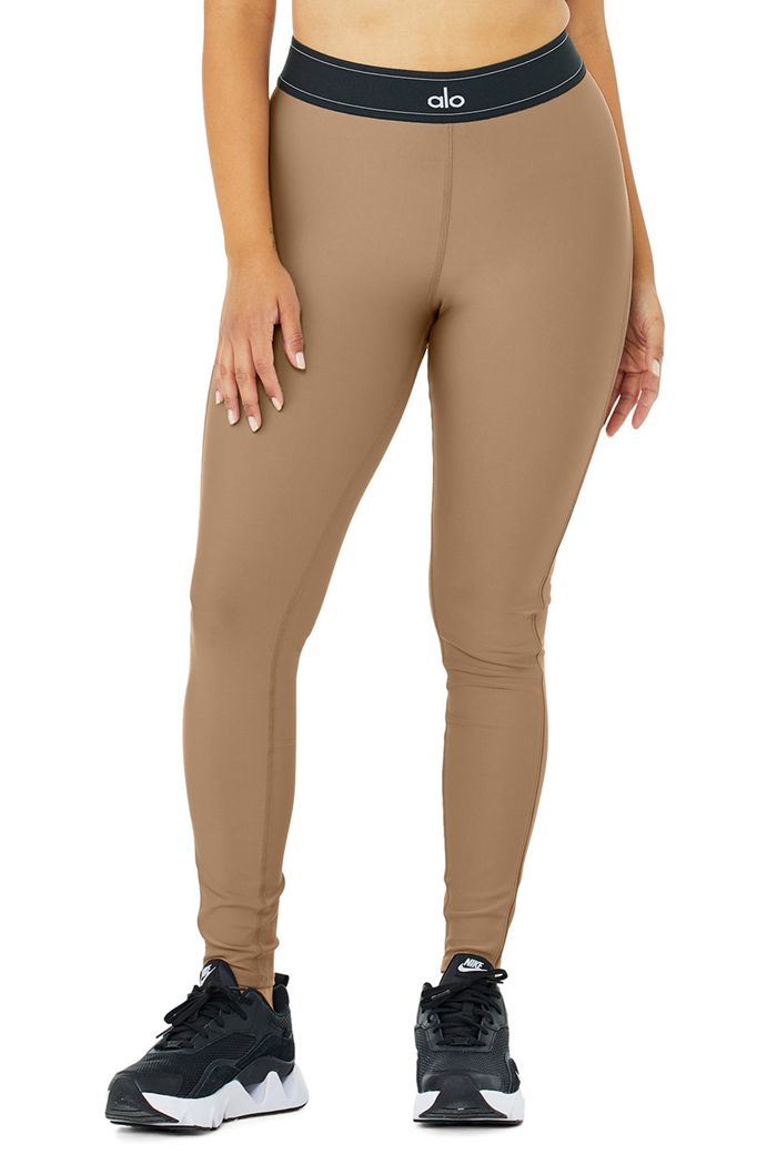 Leggins Alo Yoga Airlift High-Cintura Suit Up Mujer Marrom | 813259CBY