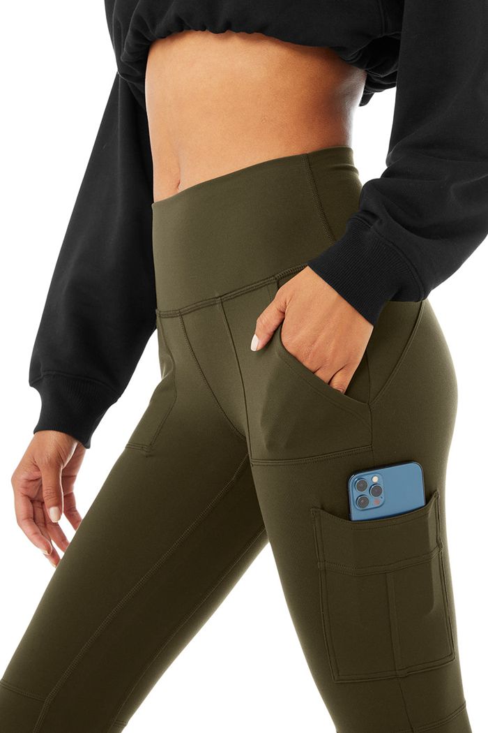 Leggins Alo Yoga High-Cintura Cargo Mujer Verde Oliva Oscuro | 609534VUL