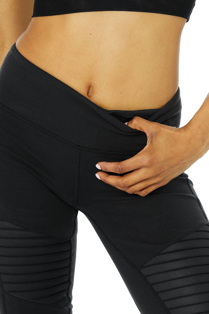 Leggins Alo Yoga Moto Mujer Negros | 021698ATD