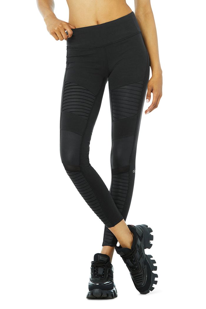 Leggins Alo Yoga Moto Mujer Negros | 021698ATD