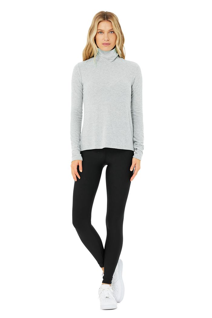 Long Sleeve Alo Yoga Embrace Mujer Grises | 176495GYF