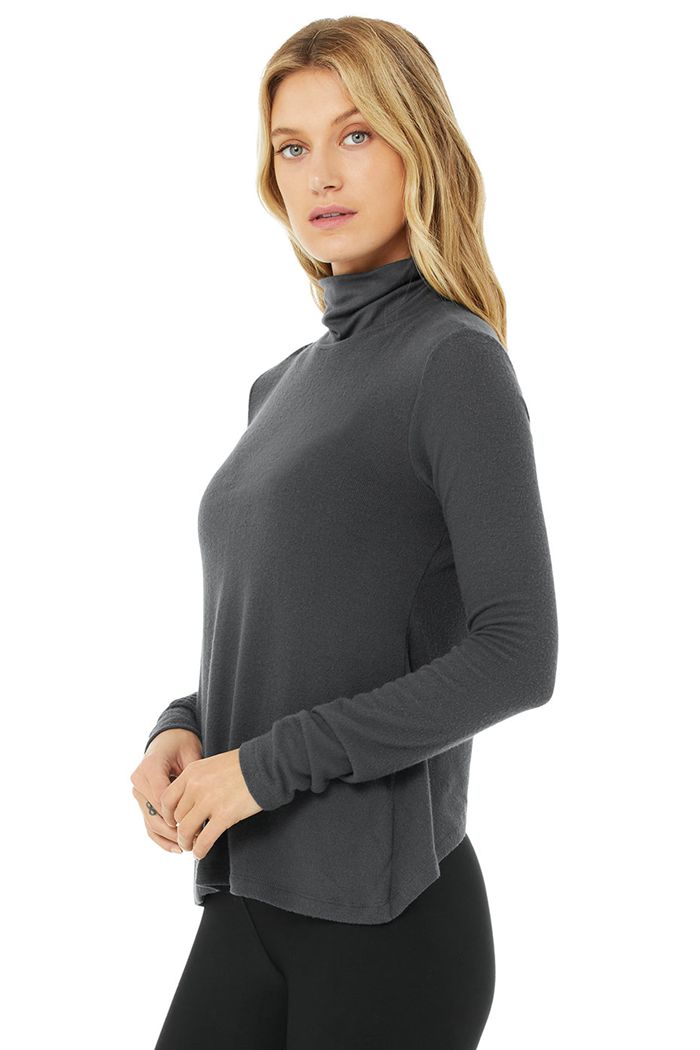 Long Sleeve Alo Yoga Embrace Mujer Grises Oscuro | 193724EKL