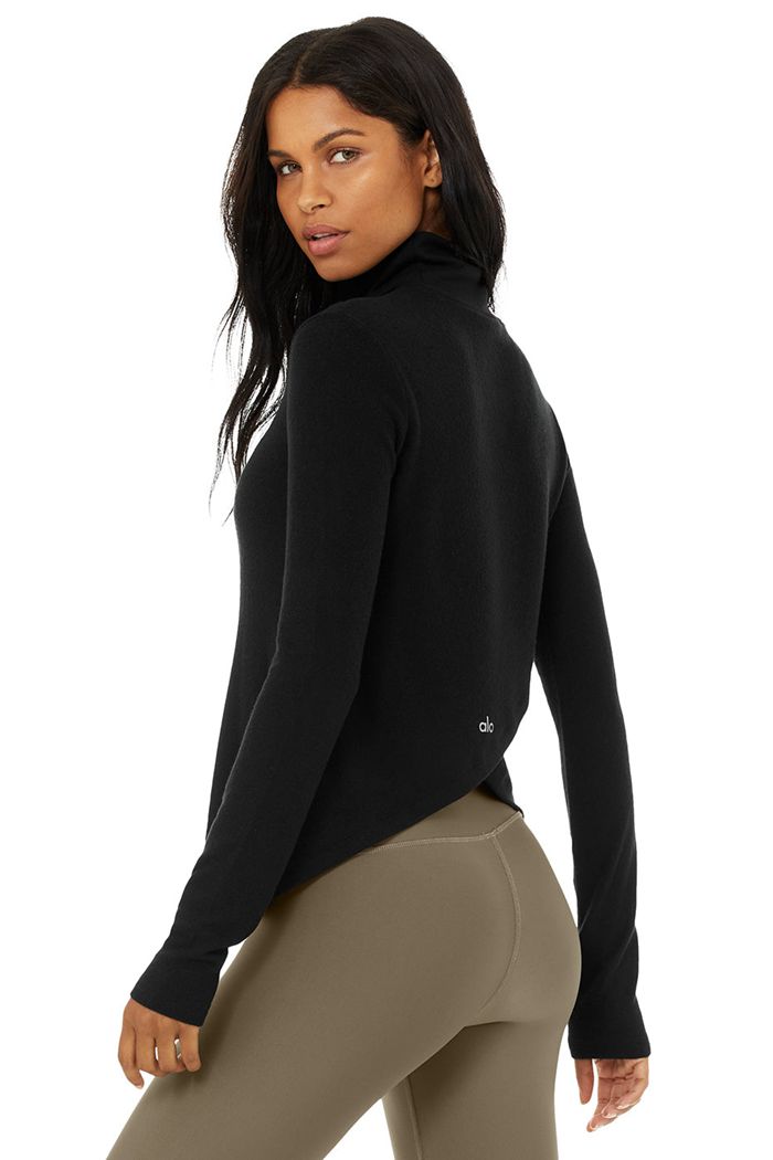 Long Sleeve Alo Yoga Embrace Mujer Negros | 697324OBK