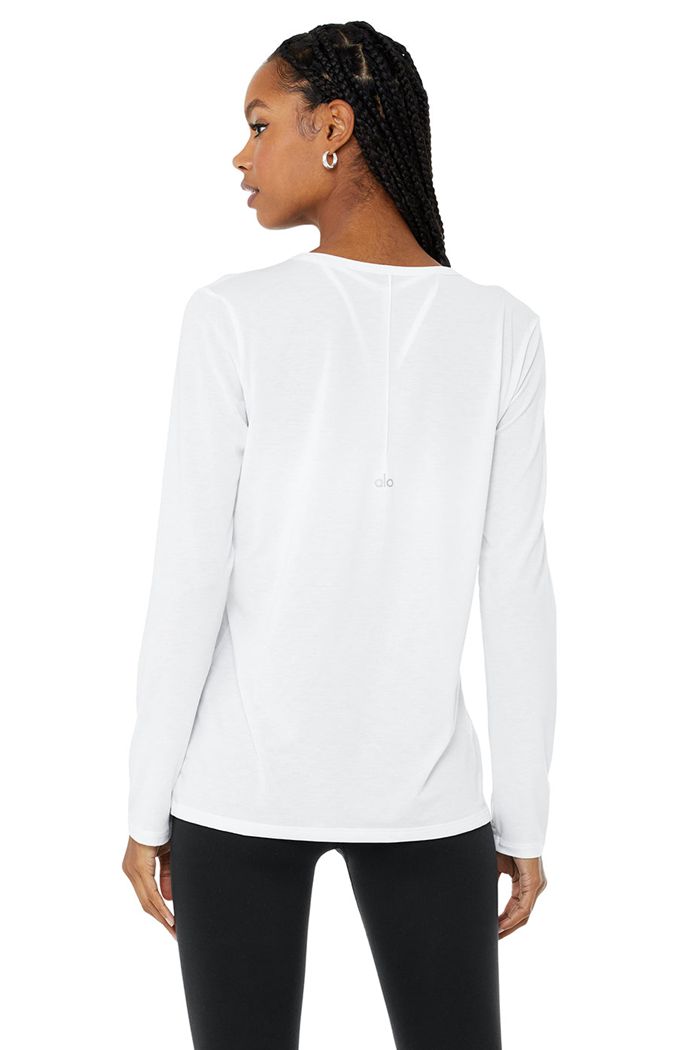 Long Sleeve Alo Yoga Motion Mujer Blancos | 274936SZJ