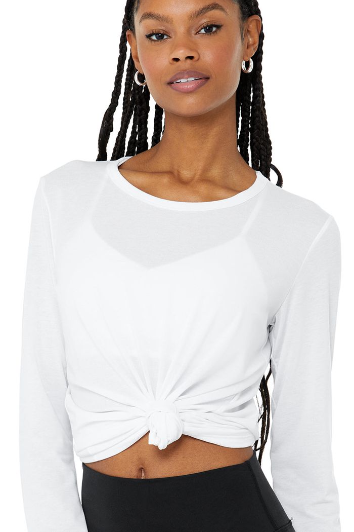 Long Sleeve Alo Yoga Motion Mujer Blancos | 274936SZJ