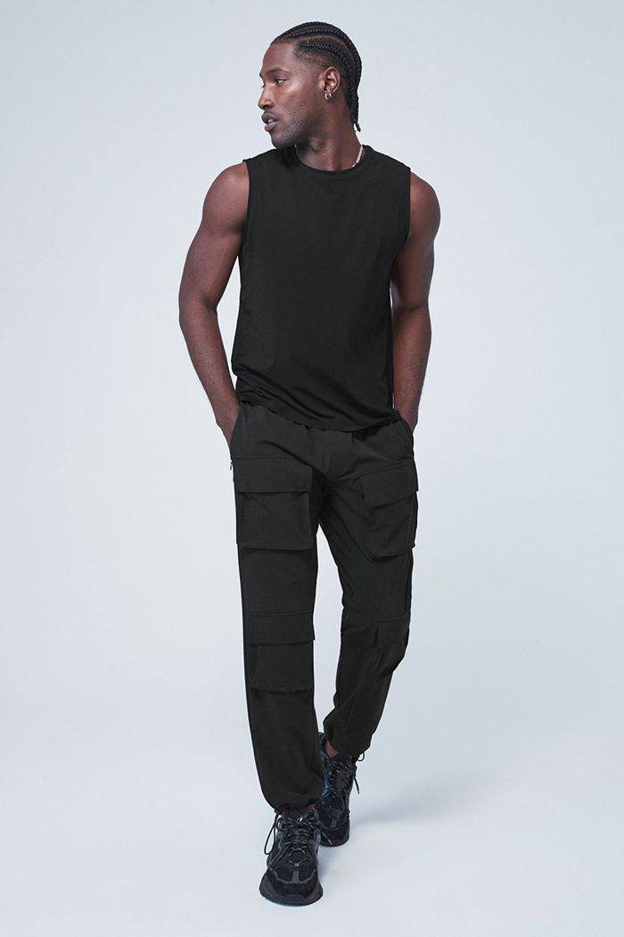 Pantalones Alo Yoga Cargo Venture Hombre Negros | 513068IOW