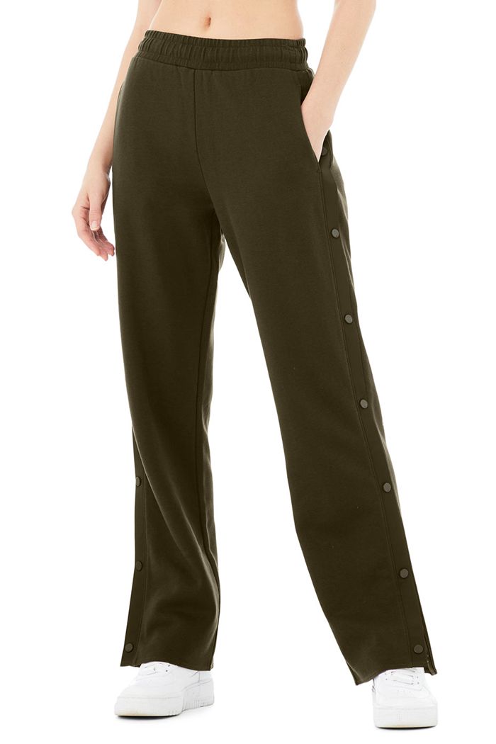 Pantalones Alo Yoga Courtside Tearaway Snap Mujer Verde Oliva Oscuro | 127586TPL