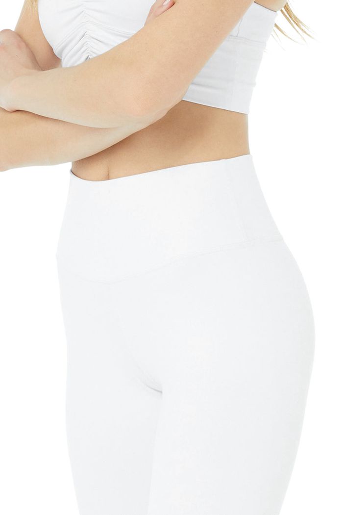 Pantalones Alo Yoga High-Cintura Airbrush Capri Mujer Blancos | 428763TRW