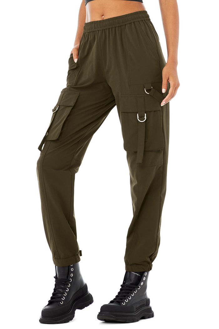 Pantalones Alo Yoga High-Cintura City Wise Cargo Mujer Verde Oliva Oscuro | 835946NWF