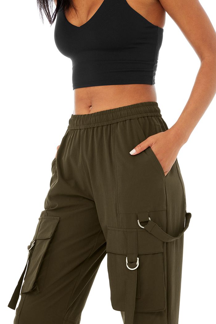 Pantalones Alo Yoga High-Cintura City Wise Cargo Mujer Verde Oliva Oscuro | 835946NWF