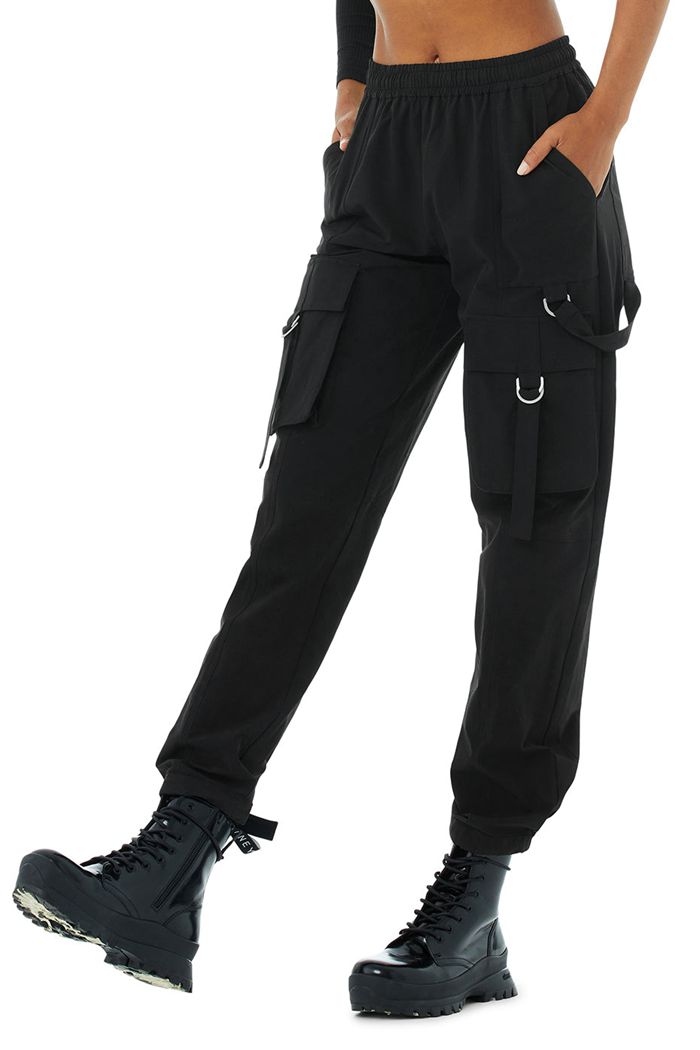 Pantalones Alo Yoga High-Cintura City Wise Cargo Mujer Negros | 846105VOX