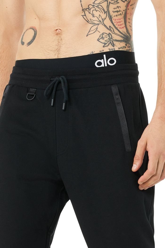 Pantalones Alo Yoga Nomadic Sweat Hombre Negros | 926078LPZ