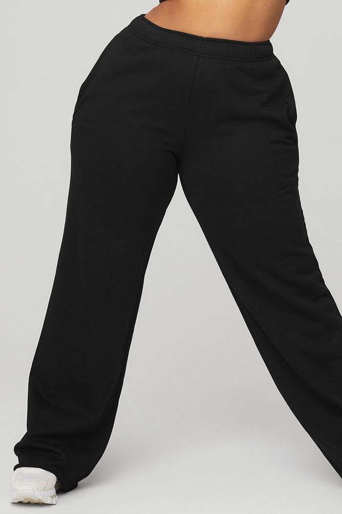 Pantalones Alo Yoga Puddle Sweat Mujer Negros | 159264KPQ