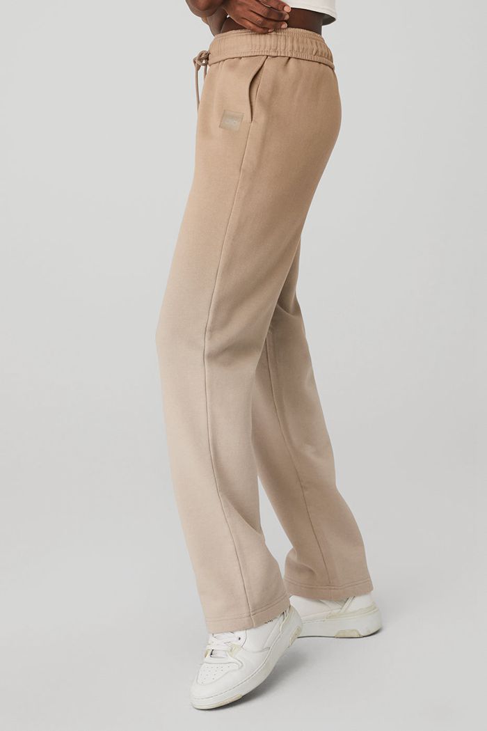 Pantalones Alo Yoga Straight Leg Ombre Sweat Mujer Beige | 375428ILV