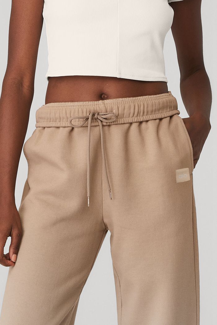 Pantalones Alo Yoga Straight Leg Ombre Sweat Mujer Beige | 375428ILV