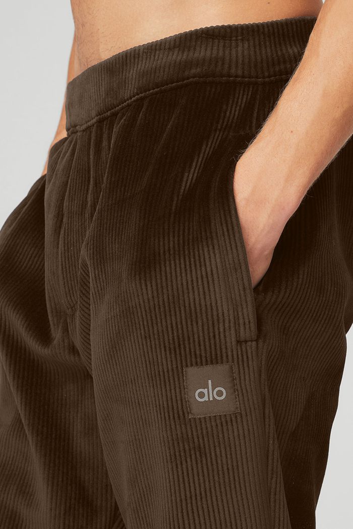 Pantalones Alo Yoga Velour Baller Hombre Negros | 837560YSV