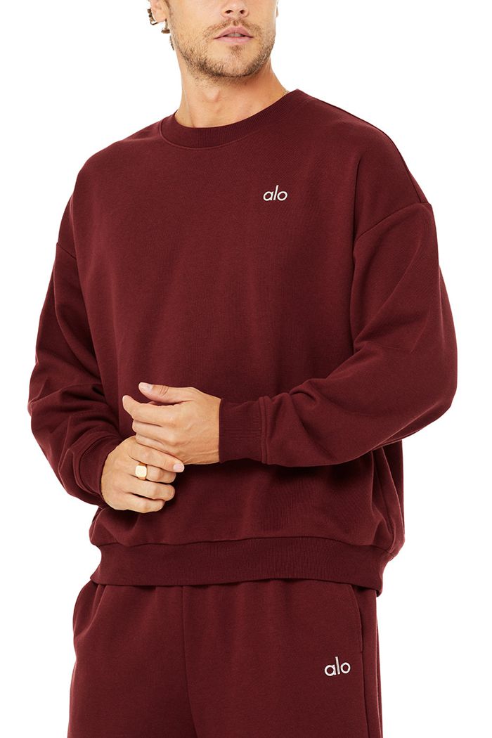 Pullover Alo Yoga Accolade Crew Neck Hombre Rojos | 972563ZBF