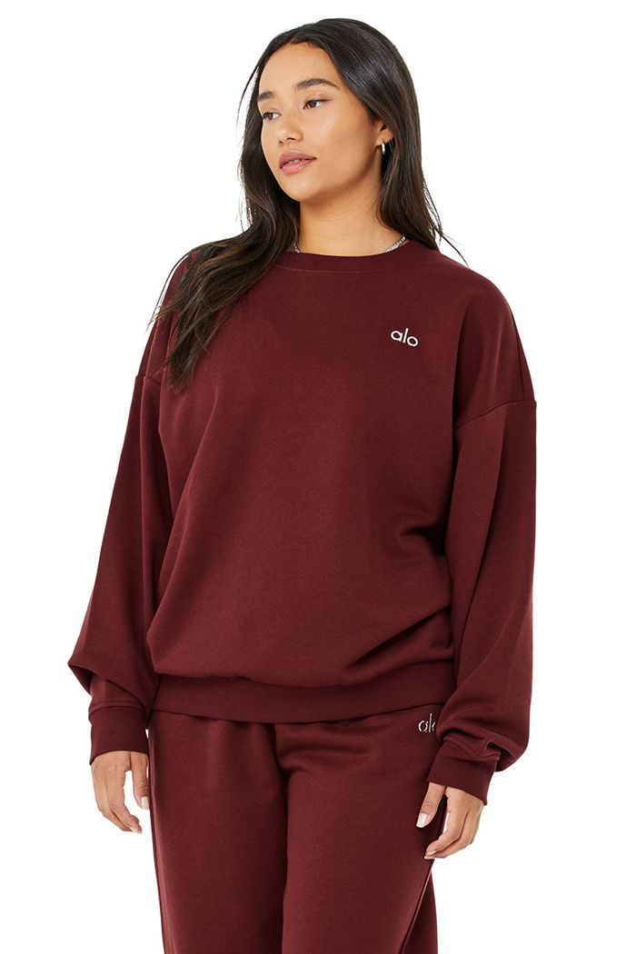 Pullover Alo Yoga Accolade Crew Neck Mujer Rojos | 507961IHA