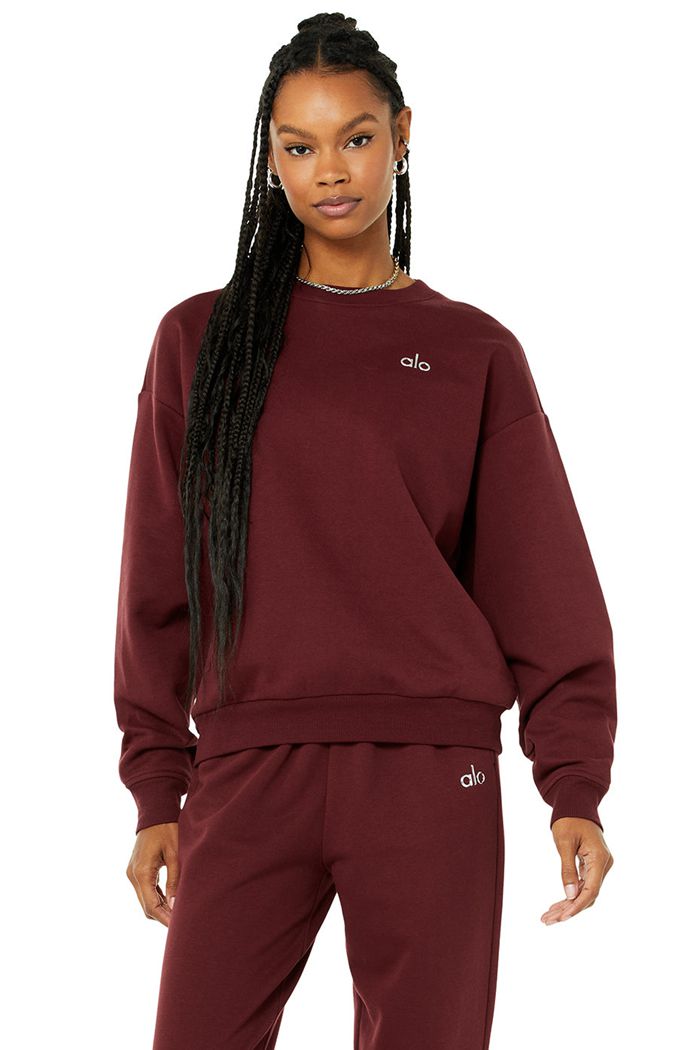 Pullover Alo Yoga Accolade Crew Neck Mujer Rojos | 507961IHA