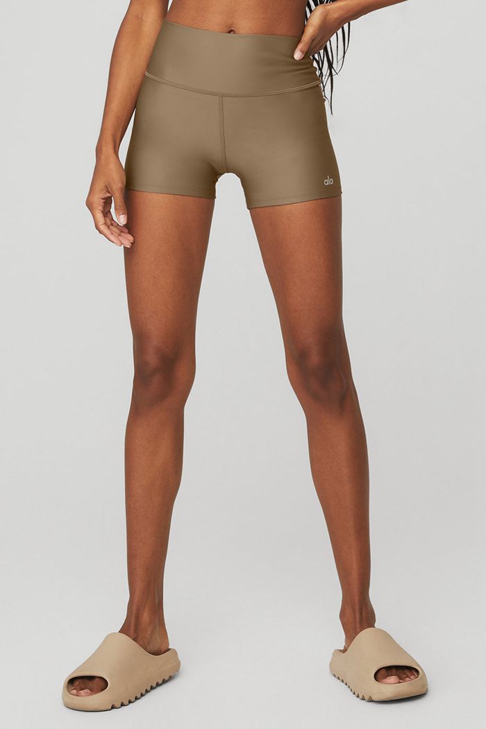 Short Alo Yoga High-Cintura Airlift Mujer Marrom | 764210IZM