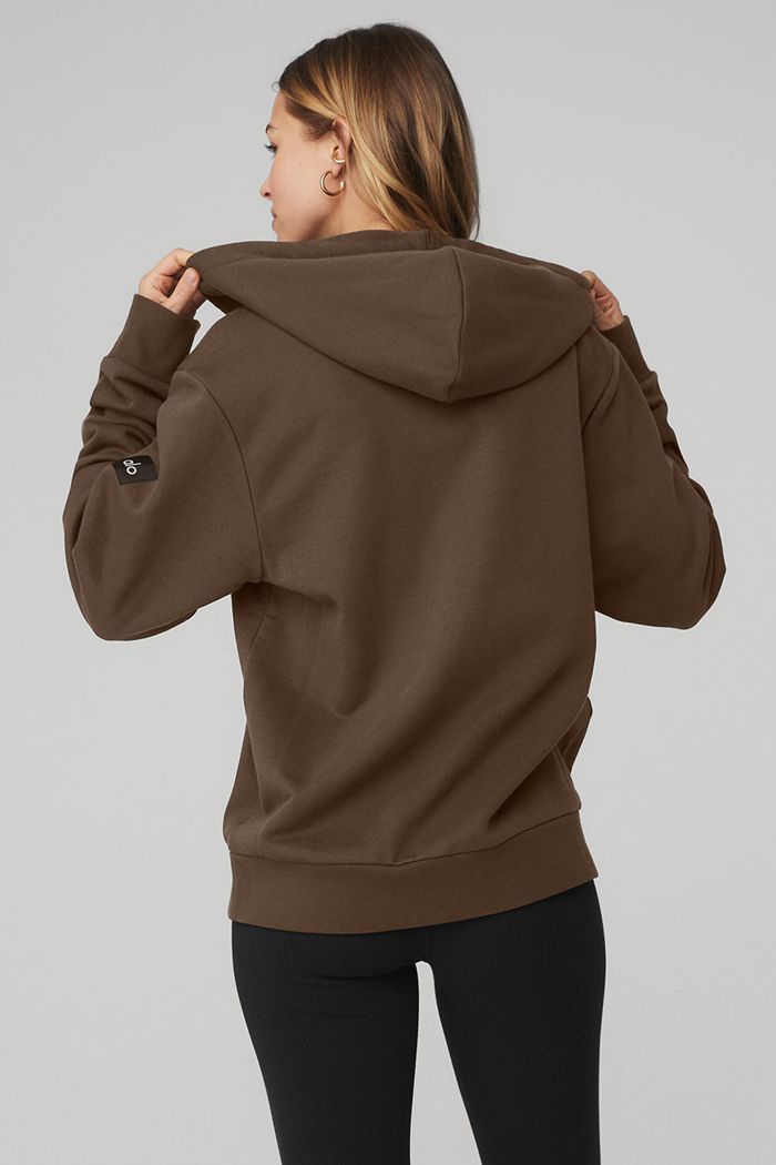 Sudadera Con Capucha Alo Yoga Everyday Full Zip Mujer Negros | 073265YTJ