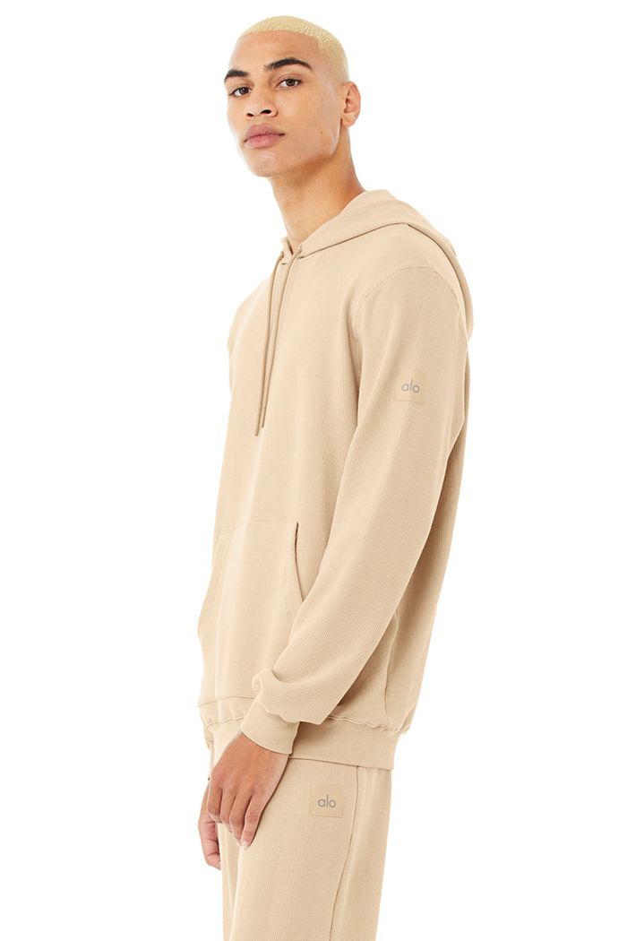 Sudadera Con Capucha Alo Yoga Micro Waffle Fast Break Hombre Marrom | 819650GEB