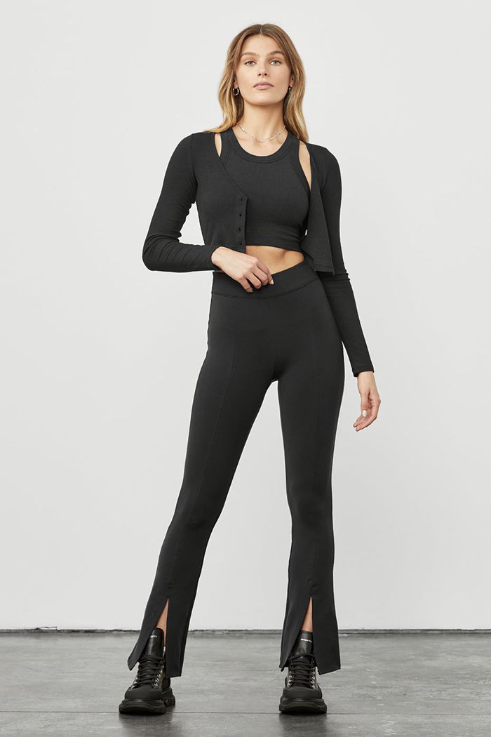 Sujetadores Alo Yoga Seamless Delight High Neck Mujer Negros | 234850ZRK