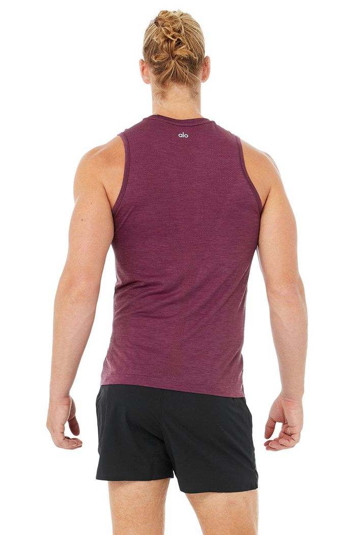 Tank Tops Alo Yoga Amplify Seamless Muscle Hombre Rojos | 739268CKA